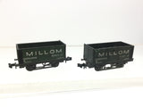 Minitrix N512 N Gauge Open Wagon Millom Cooperative x2