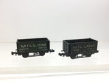 Minitrix N512 N Gauge Open Wagon Millom Cooperative x2