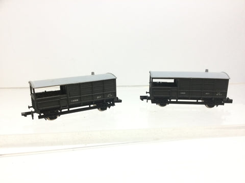 Graham Farish 3105 N Gauge BR Brake Van Grey 114920 x2