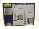 Bachmann 44-0195B OO Gauge GSM-r Telecom Cabin and Monopole - Blue Cabin