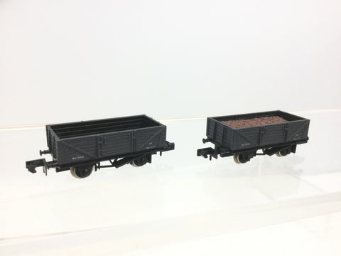 Graham Farish 2005 N Gauge BR Grey 5 Plank Wagon B475908 x2