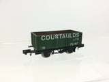 Graham Farish 2132 N Gauge 6 Plank Wagon Courtaulds