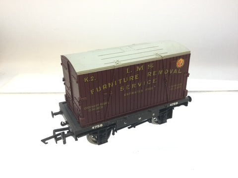 Hornby R6241A OO Gauge LMS Conflat Wagon w Container 4758