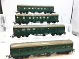 Triang R220/R221 OO Gauge BR 9" Mk 1 Coaches Green x4