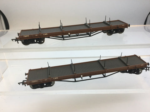 Bachmann 33-850B OO Gauge LMS Bogie Bolster Wagon 720717 x2