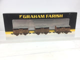 Graham Farish 373-270 N Gauge BR Bauxite Cattle Wagon Triple Pack (Weathered)