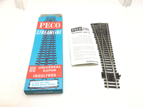 Peco SL-96 OO Gauge L/H Medium Radius Insulfrog Turnout/Point