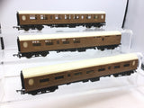 Triang R745/R746 OO Gauge Thompson Teak Coaches x3