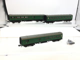 Dapol 2P-012-551 N Gauge Maunsell SR Green 3 Coach Set 392