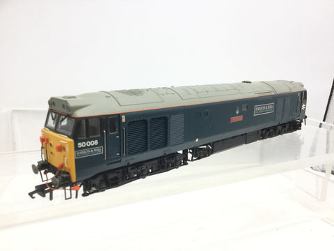 Hornby R3054 OO Gauge BR Blue Class 50 50008 Thunderer Hanson & Hill DCC SOUND