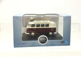Oxford Diecast 76VWS010 1:76/OO Gauge VW T1 Split Screen Camper Red/Grey