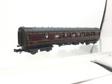 Minitrix 2941 N Gauge LMS Maroon Mk 1 1st/3rd Coach 1671