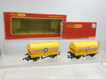 Triang/Hornby R564 OO Gauge Blue Circle Wagon (Yellow) x2