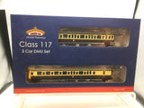 Bachmann 35-500Z OO Gauge BR GWR 150 Choc/Cream Class 117 3-Car DMU