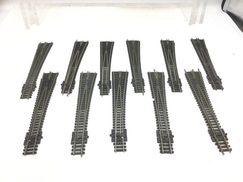 Peco SL-388 N Gauge Large Radius Right Hand Insulfrog Point x11 (Clipped)