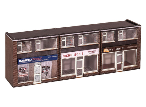 Scale Model Scenery KX089 OO Gauge Low-Relief 1970's Terraced Shops Kit