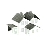 Peco LK79 OO Gauge Building Components Pack (Roofs, Chimneys)