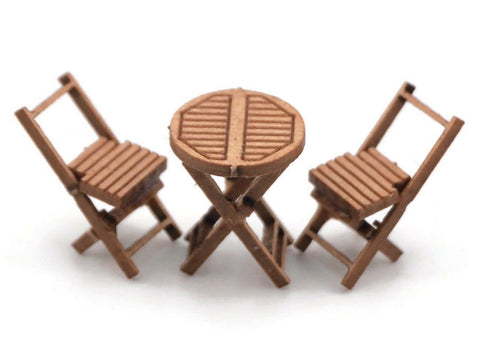 Scale Model Scenery LX566 OO Gauge Wooden Bistro Tables & Chairs Kit
