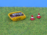 P&D Marsh PDX43 N Gauge Whitemetal Painted Skip & Road Traffic Cones