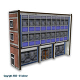 Organised Octopus 033 OO Gauge Low Relief 1970's Retail Unit (Blue) Laser Cut MDF Kit