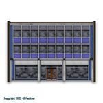 Organised Octopus 033 OO Gauge Low Relief 1970's Retail Unit (Blue) Laser Cut MDF Kit