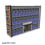 Organised Octopus 034A OO Gauge Low Relief 1970's Office/School (Blue Panels) Laser Cut MDF Kit