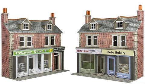 Metcalfe PO306 OO/HO Gauge Low Relief Shop Fronts (Brick) Card Kit