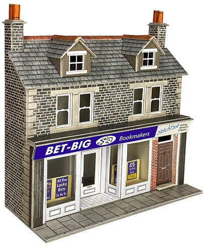Metcalfe PO307 OO/HO Gauge Low Relief Shop Fronts (Stone) Card Kit
