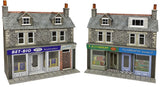 Metcalfe PO307 OO/HO Gauge Low Relief Shop Fronts (Stone) Card Kit