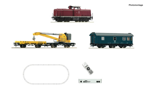 Roco 5110004 HO Gauge DB BR211 Diesel Rail Crane Starter Set IV (DCC-Fitted)