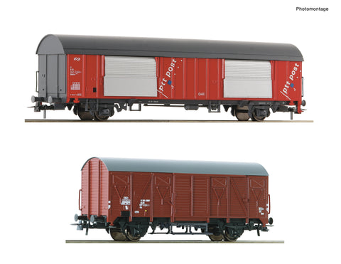Roco 6600074 HO Gauge NS Hbbkkss/Gs Mail Wagon Set (2) IV