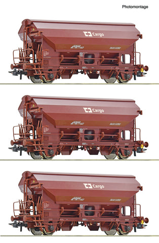 Roco 6600078 HO Gauge CD Cargo Tdns Swivel Roof Hopper Wagon Set (3) VI