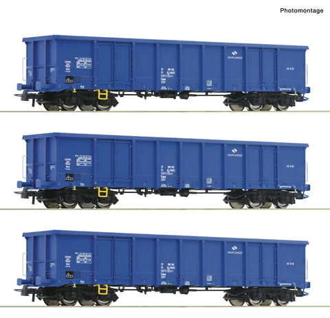 Roco 6600100 HO Gauge PKP Cargo Wanos Gondola Set (3) VI