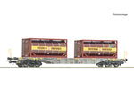Roco 77346 HO Gauge SBB Sgnss Bogie Flat Wagon w/Bertschi Container Load VI