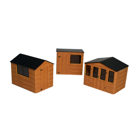 ATD Models ATD004 OO Gauge Sheds Brown (3) Card Kit