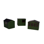 ATD Models ATD017 OO Gauge Sheds Green (3) Card Kit