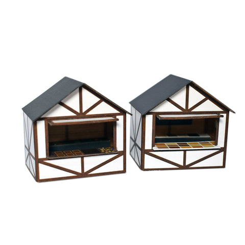 ATD Models ATD032 OO Gauge Traditional Market Stalls (4) Type 1 Card Kit