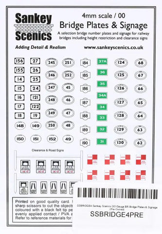 Sankey Scenics BRIDGE4 OO Gauge Bridge Plates & Signage