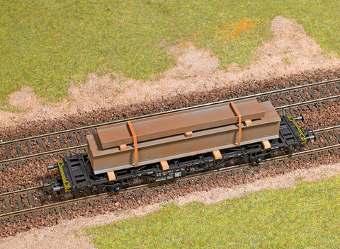 Busch 1692 HO Gauge Steel Beam Wagon Load (5)