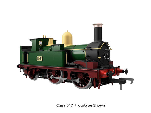Dapol 4S-517-002D OO Gauge 0-4-2 517 Class GWR Lined Chocolate 524 (DCC-Fitted)