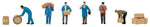 Faller 151609 HO/OO Gauge Warehouse Workers (6) Figure Set