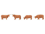 Faller 151926 HO/OO Gauge Highland Cattle Figure Set