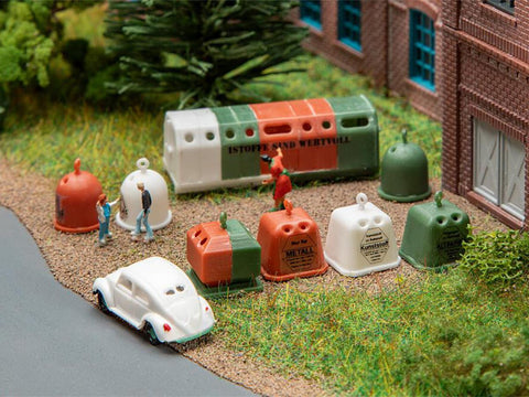 Faller 272567 N Gauge Recyling Containers (9) Kit IV