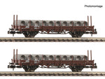Fleischmann 6660072 N Gauge OBB Ks Swivel Bogie Stake Wagon w/Wire Reel Load Set(2) IV
