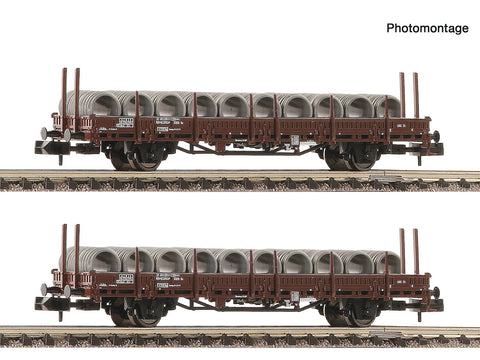Fleischmann 6660072 N Gauge OBB Ks Swivel Bogie Stake Wagon w/Wire Reel Load Set(2) IV
