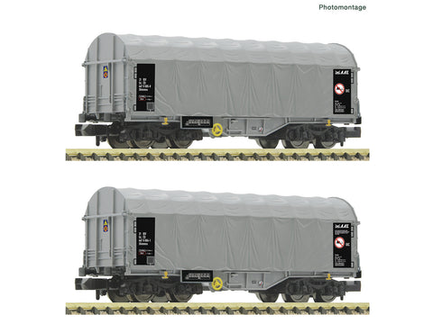 Fleischmann 6660087 N Gauge CD Shimmns Sliding Tarpaulin Wagon Set (2) VI