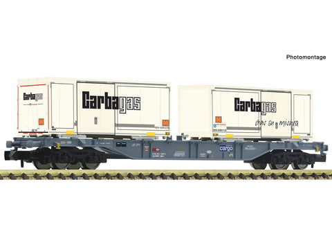 Fleischmann 6660091 N Gauge SBB Cargo Sgnss Bogie Flat Wagon w/Carbagas Swapbodys VI
