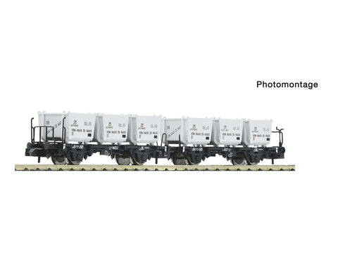 Fleischmann 6660106 N Gauge DB BTs50 Double Container Carrying Wagon III