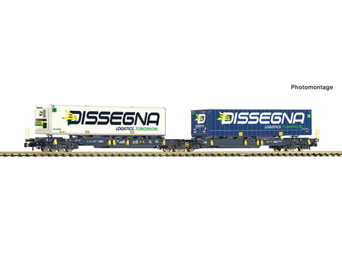 Fleischmann 825029 N Gauge Wascosa Sddgmrs Bogie Flat Wagon w/Dissegna Load VI