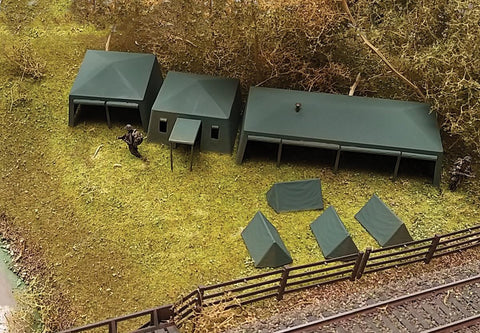 Gaugemaster GM440 OO Gauge Fordhampton Military Tents (7) Plastic Kit
